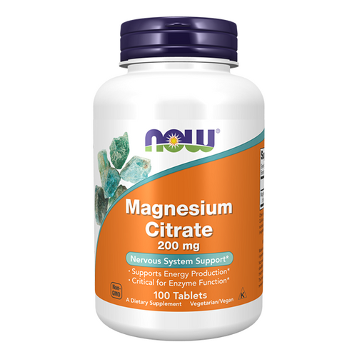 NOW FOODS Magnesium Citrate - Cytrynian Magnezu 200mg 100 tabl