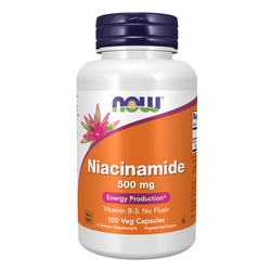 NOW FOODS Witamina B3 - Niacyna (Niacinamide) 500mg 100 kaps