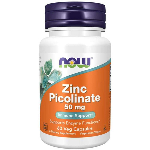 NOW FOODS Zinc Picolinate Pikolinian Cynku 50mg 60 vkaps