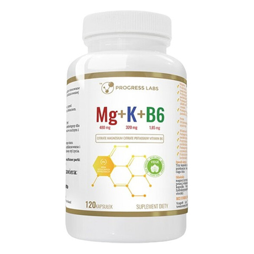 PROGRESS LABS Magnez + Potas Cytrynian + P-5-P 120 kaps