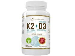 PROGRESS LABS Witamina K2 MK-7 100mcg + D3 50 mcg 2000IU 120 tab