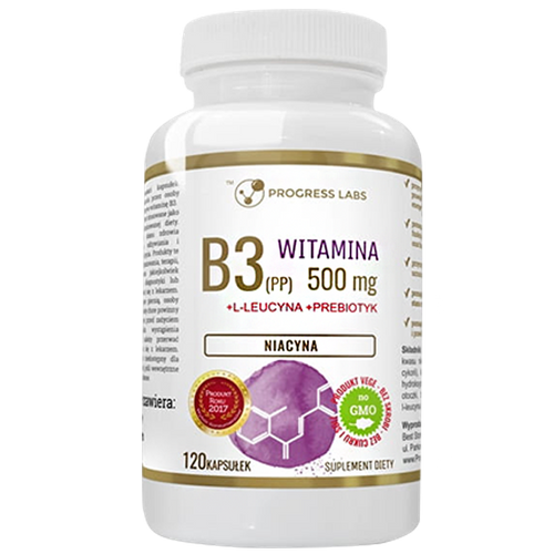 PROGRESS LABS Niacyna Witamina B3 (PP) 500mg + Inulina 120 kaps