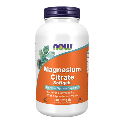 NOW FOODS Magnesium Citrate - cytrynian magnezu 180 kaps