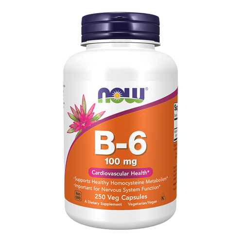 NOW FOODS Witamina B-6 100 mg, 250 kaps