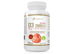 PROGRESS LABS Witamina D3 Forte 2000IU 50mcg 120 tab