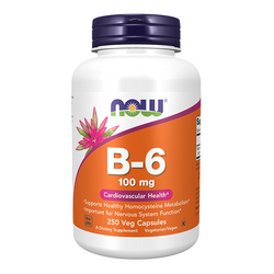 NOW FOODS Witamina B-6 100 mg, 250 kaps