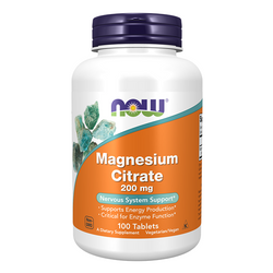 NOW FOODS Magnesium Citrate - Cytrynian Magnezu 200mg 100 tabl