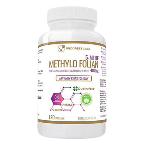 PROGRESS LABS Methylo Folian 400µg Witamina B9 120 kaps