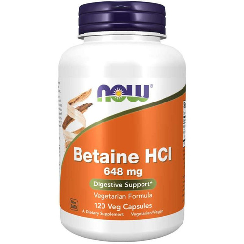 NOW FOODS Betaine HCL 648mg 120 vkaps