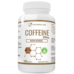 PROGRESS LABS Coffeine - Kofeina Bezwodna 200 mg 120 tabs