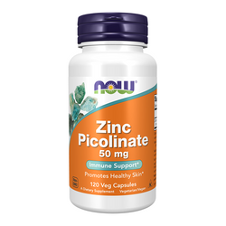 NOW FOODS Zinc Picolinate - Pikolinian Cynku 50mg 120 vkaps