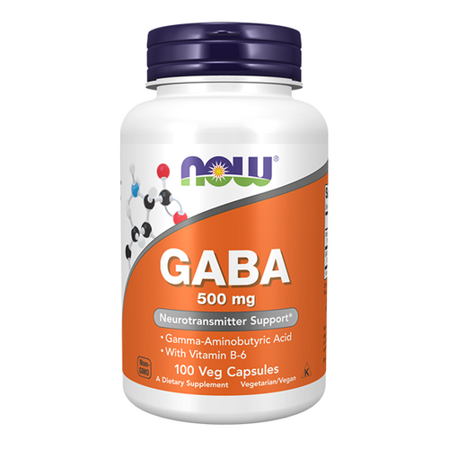 NOW FOODS GABA 500mg + Witamina B6 100 vkaps