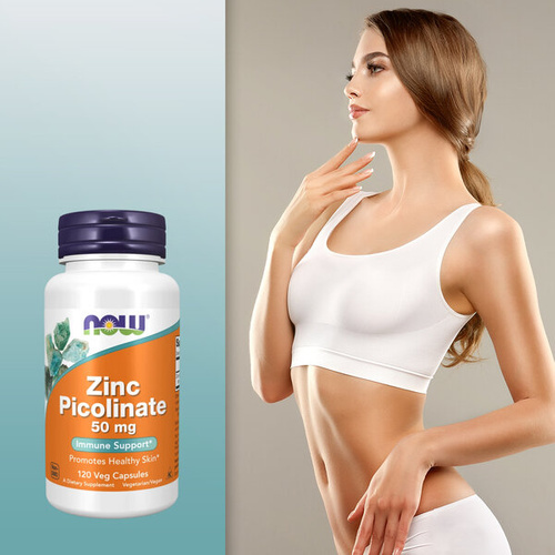 NOW FOODS Zinc Picolinate - Pikolinian Cynku 50mg 120 vkaps 